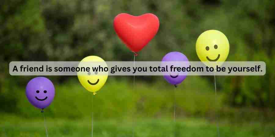 colorful balloons in background with friendship quote
