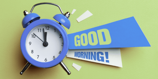 clock saying good morning