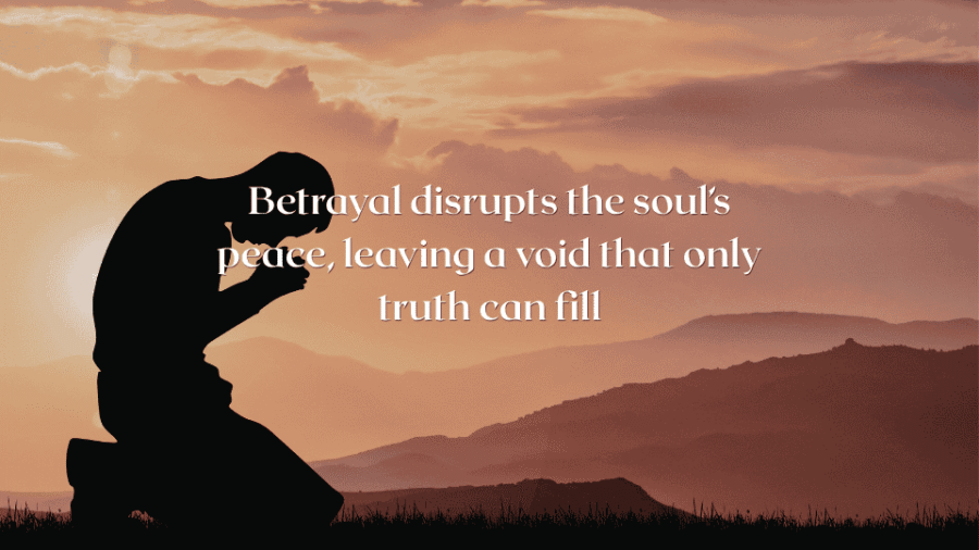 Shattered person representing spiritual betrayal