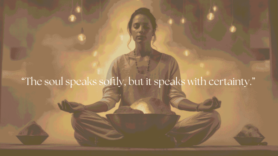 women doing meditation and a spirituality quote 