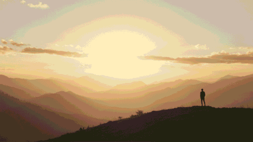 Sunrise spiritual strength scene