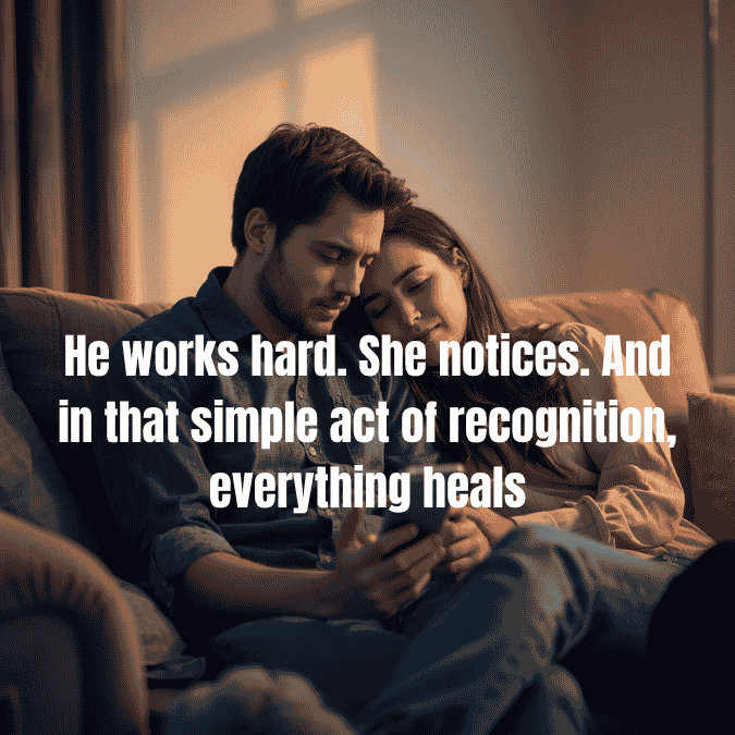 He works hard. She notices. And in that simple act of recognition, everything heals